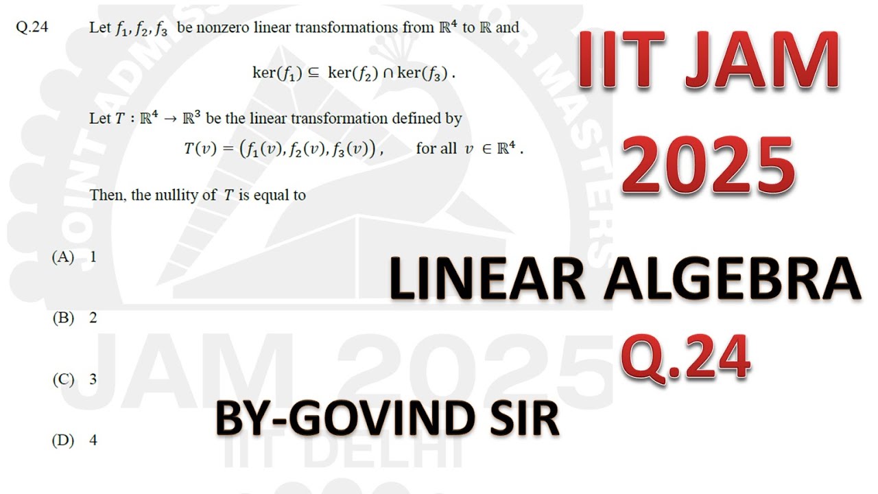 iit jam mathematics lectures | Q24 | solution of iit jam 2025 maths ...