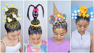 Peinados locos y divertidos para niñas  | crazy hairstyles ✨