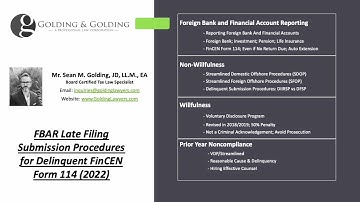 FBAR Late Filing Submission Procedures for Delinquent FinCEN Form 114 (New) 2022