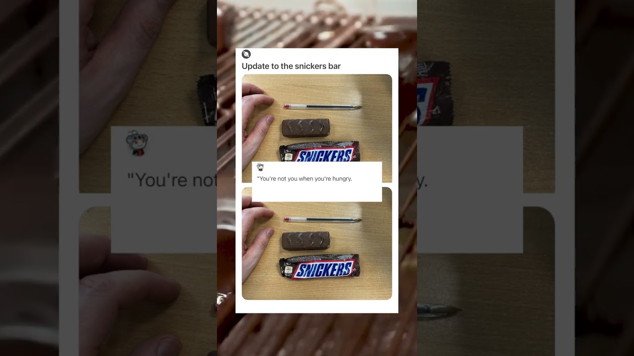 Сравнение размеров шоколадных батончиков Snickers 🍫 