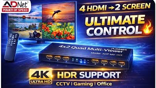 👉 4 Screen Ek Saath! 😱 4x2 HDMI Multi Viewer Full Demo | #hdmisplitter #multiviewer #4ksplitter 