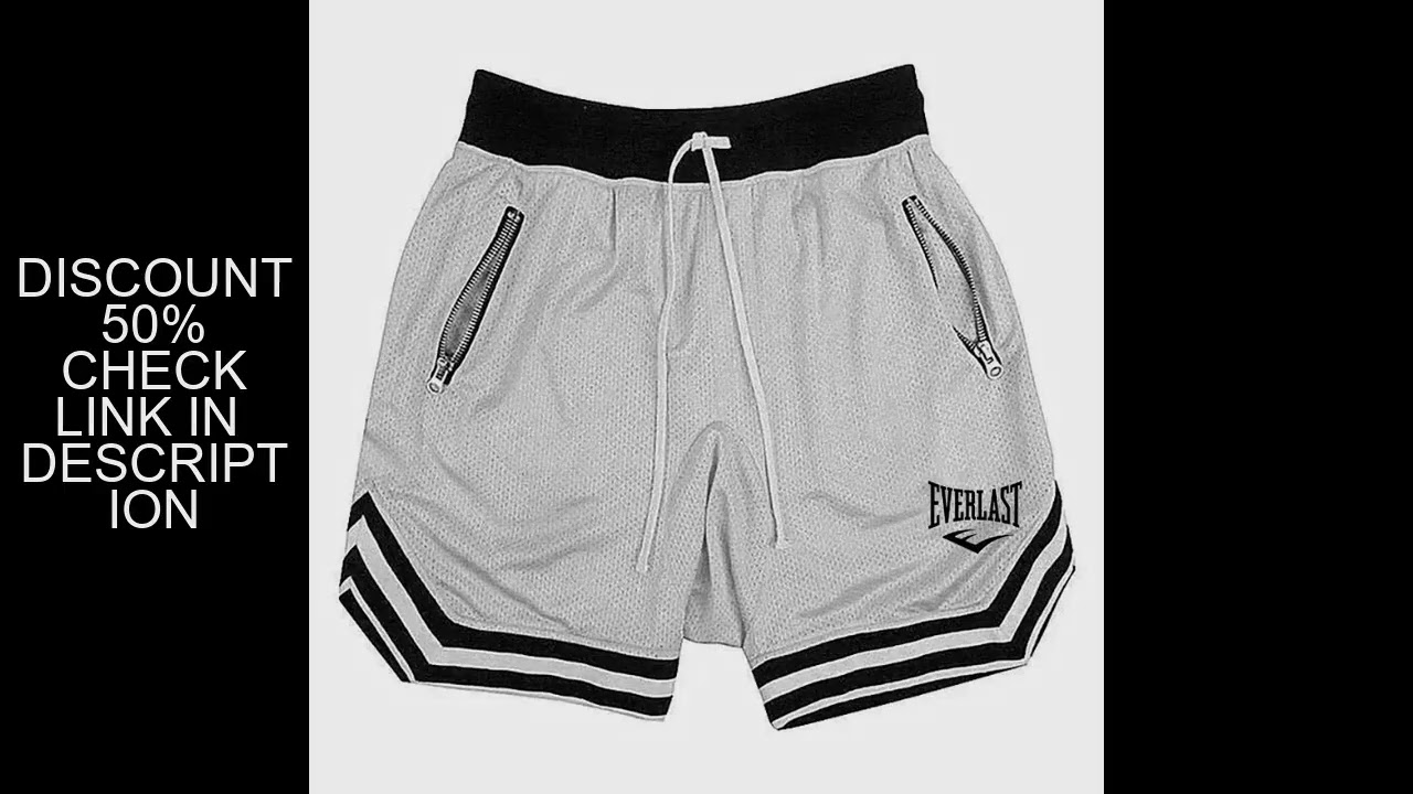 EVERLAST Fitness Sports Basketball Shorts Men's Summer Casual Loose Breathable Mesh Shorts Fashion H