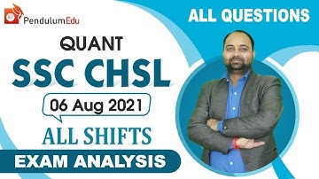 SSC CHSL QUANT 6 August 2021 All Shifts Exam Analysis| SSC CHSL QUANT Question of All Shifts