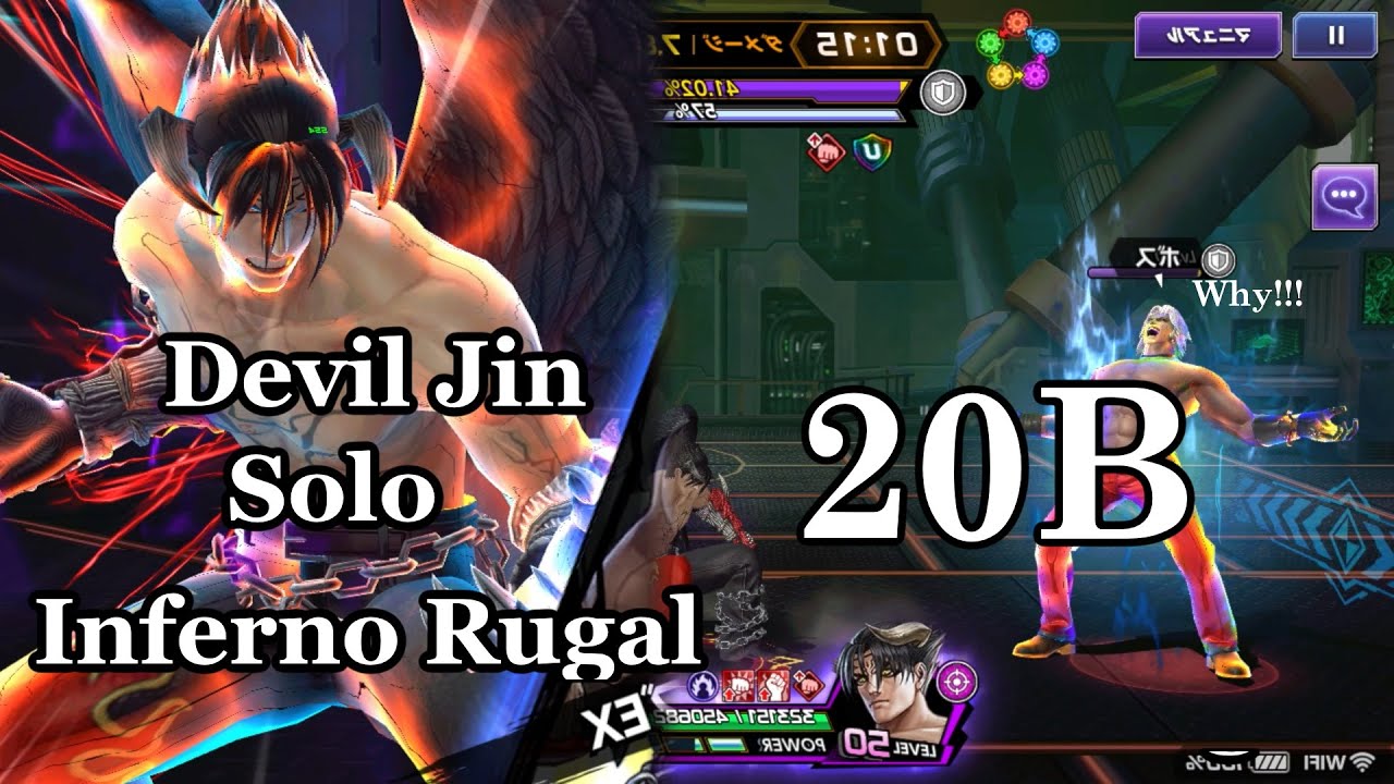 「KOF ALL STAR」Guild raid Inferno Rugal 5A Devil Jin Solo 20B