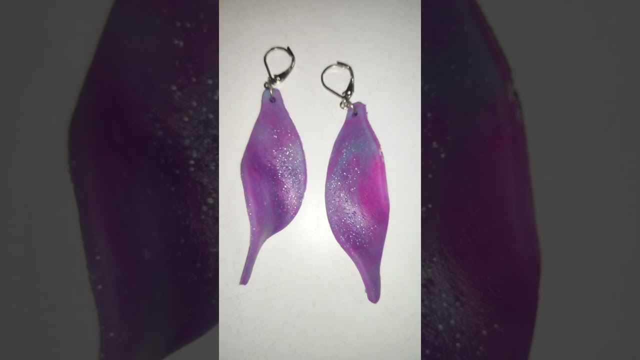 🍃✨ Adorable Folded Leaf Earrings with SHILPEY Air Dry Polymer Clay! 🎨💖 #diy #art #viralshorts #clay