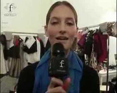 Cecilia Mendez talks at Moschino C&C fw07/08 backs...