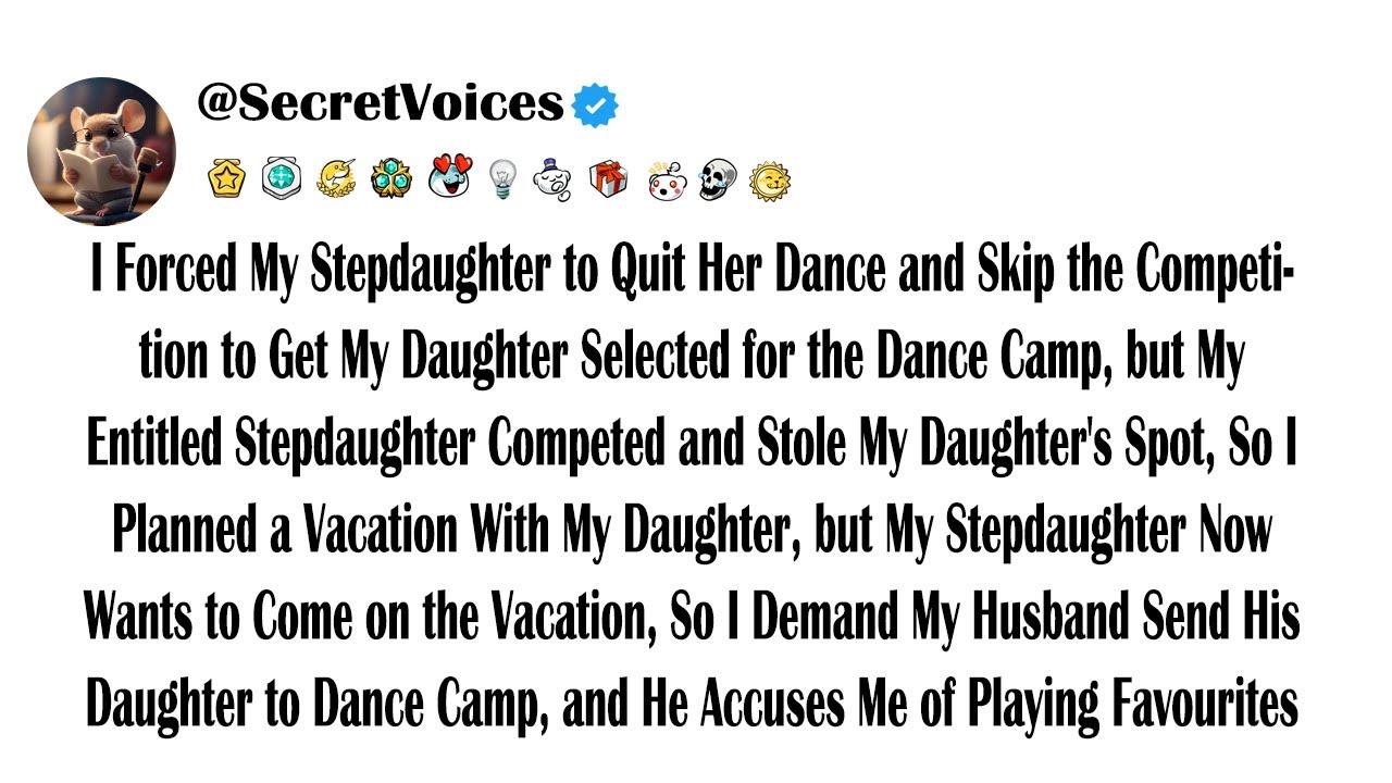 I Forced My Stepdaughter to Quit Her Dance and Skip the Competition to Get My Daughter Selected f...