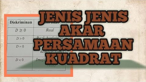 Apakah ada persamaan kuadrat yang tidak mempunyai akar real?