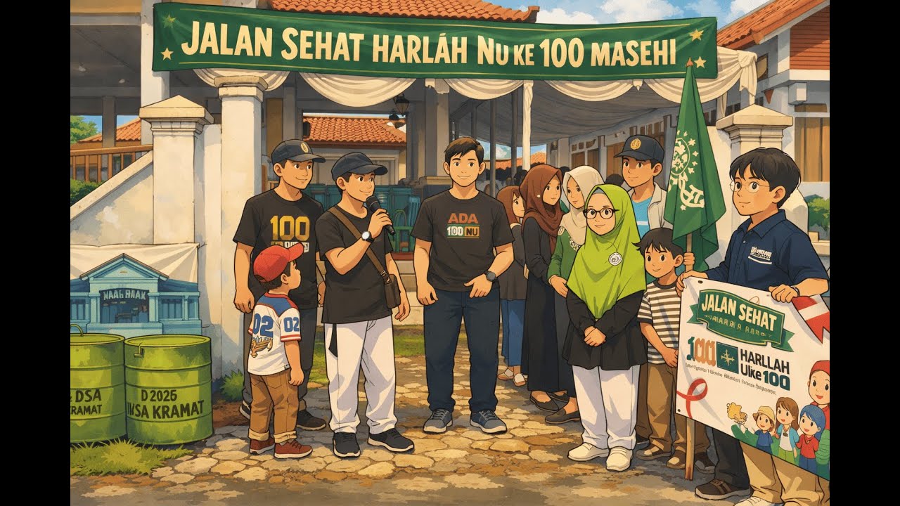 Meriah! Jalan Sehat Harlah NU ke-100 Masehi Ranting Kramat | Doorprize Kambing 🎉🐐