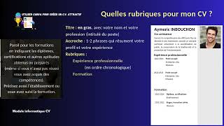 Quelles rubriques pour mon CV ? screenshot 3