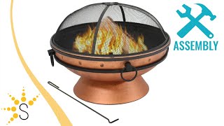 Sunnydaze 30-Inch Royal Cauldron Copper Fire Pit with Handles and Spark Screen - NB-FFP30-Copper