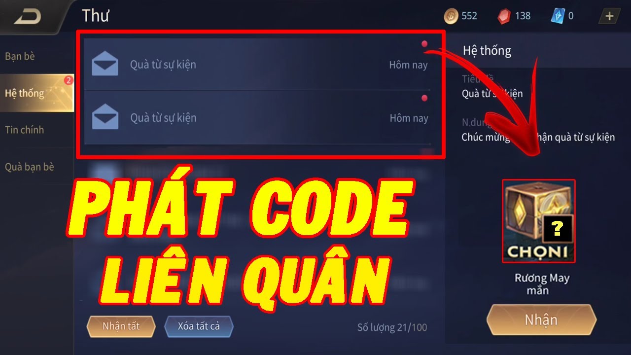Phát CODE Liên Quân Không Giới Hạn Toàn Sever - Rương Khung Viền Cực ...