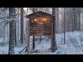 Bushcraft camping at my insulated and warm treehouse