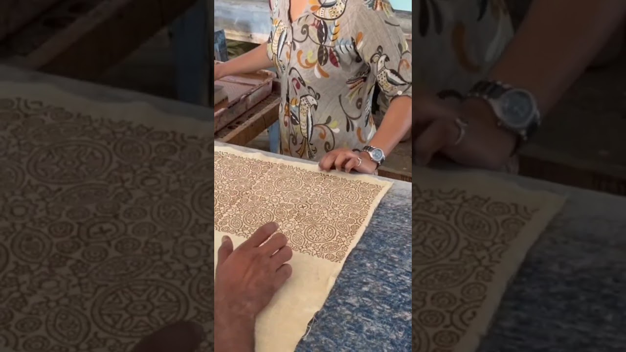 Watch till the end to see how the fabric turns out | Ajrakh printing and dyeing BTS