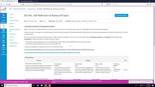 Part 6 Self Reflection of Research Project (FA19)