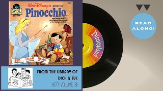 Pinocchio 1977 Disneyland Little Long Playing Record 311 Read Along Vinyl Record