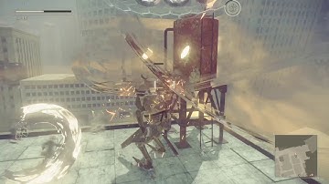 NieR:Automata Lv16 vs Lv40 (2B vs Father Servo HARD) NO DMG