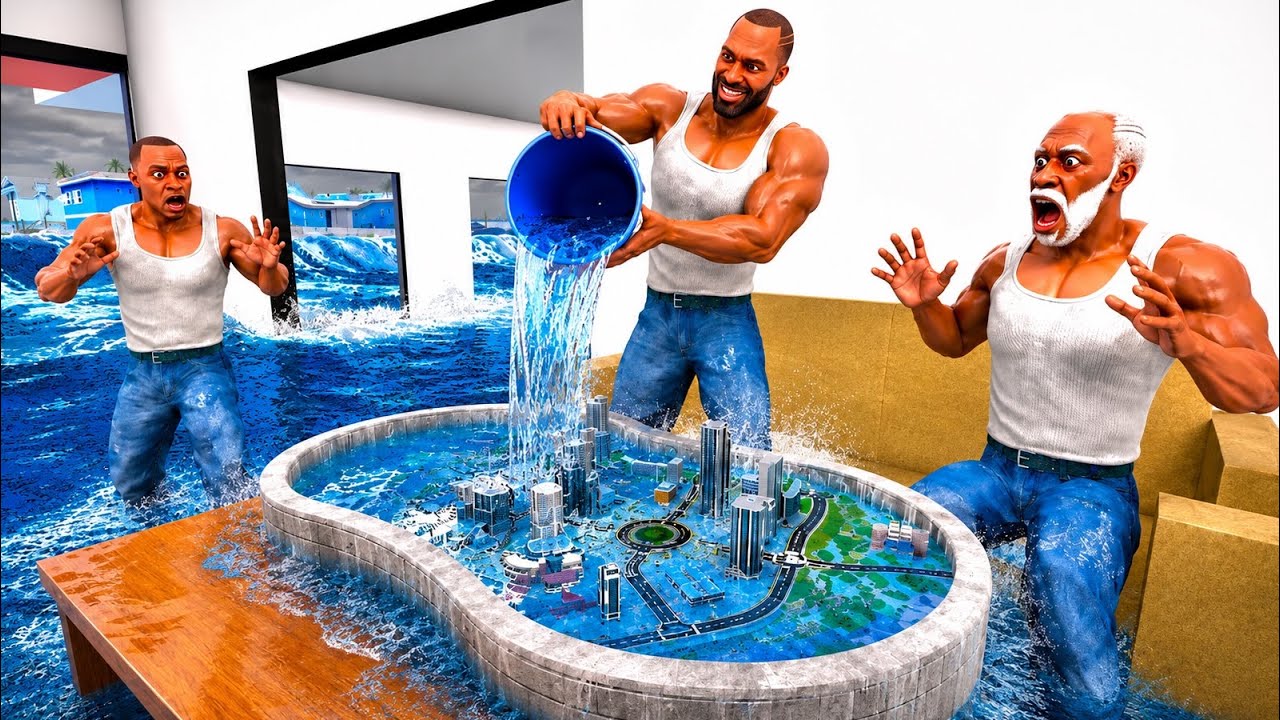 Franklin Found Secret Tiny City In Swimming Pool In INDIAN BIKES DRIVING 3D