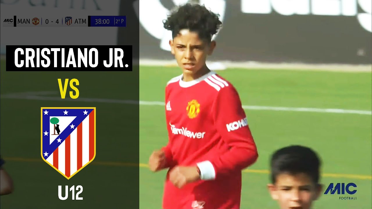 Video) Cristiano Ronaldo Jr scores for Man Utd U12s and celebrates likes  his dad