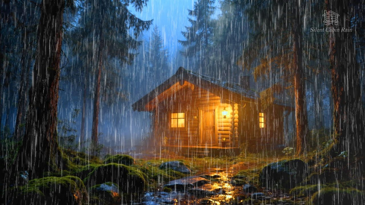🌧️ Cozy Cabin in the Rainy Forest | Heavy Rain Ambience for Sleep ...
