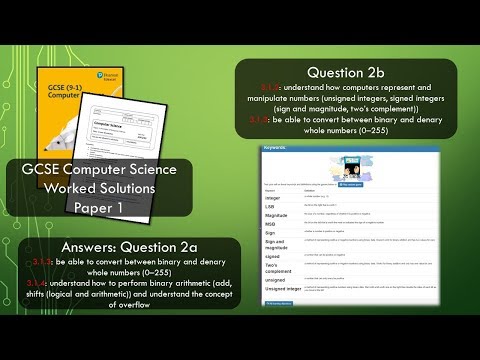 Q2b: GCSE Computer Science Paper 1: Two's complement + answers to Q2a