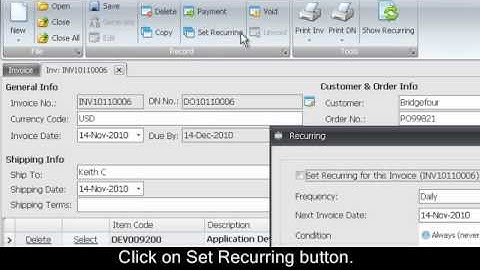 How to set recurring invoice - Xin Invoice software 3.0