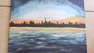 sunset painting diy