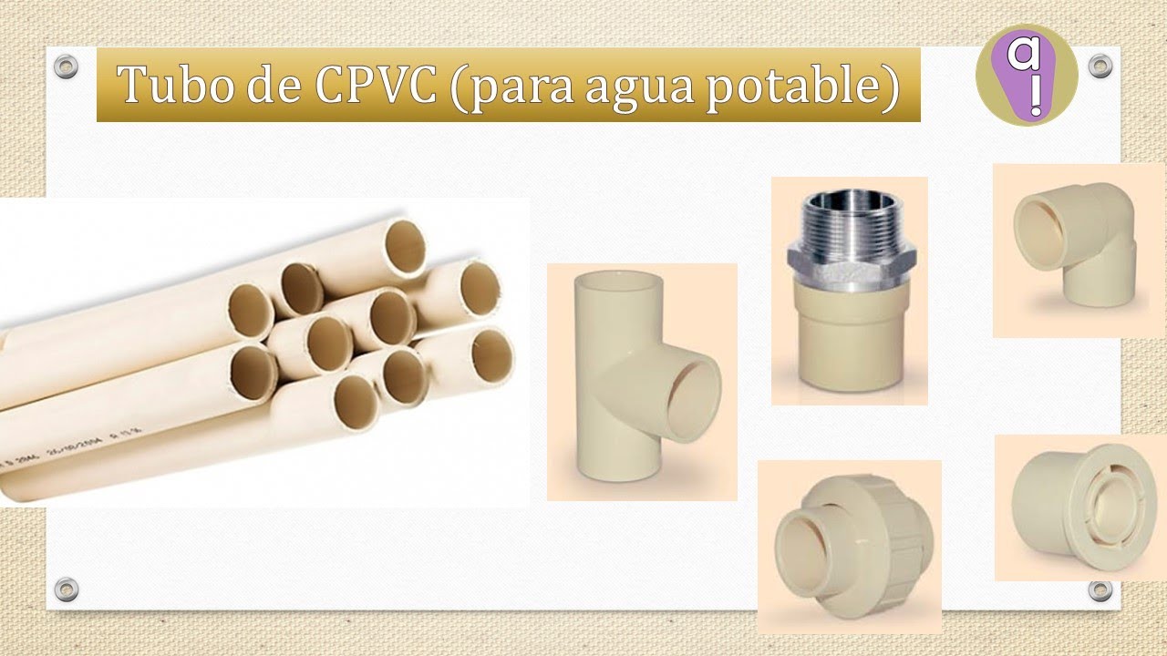 Tubo y conexiones (piezas) de CPVC para agua potable YouTube