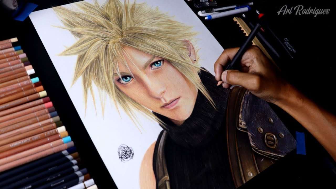 Drawing Cloud Strife - Final Fantasy 7 Remake (Part. Clayton Artes)