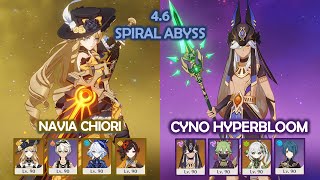 Navia Chiori & Cyno Hyperbloom - 4.6 Spiral Abyss - Genshin Impact