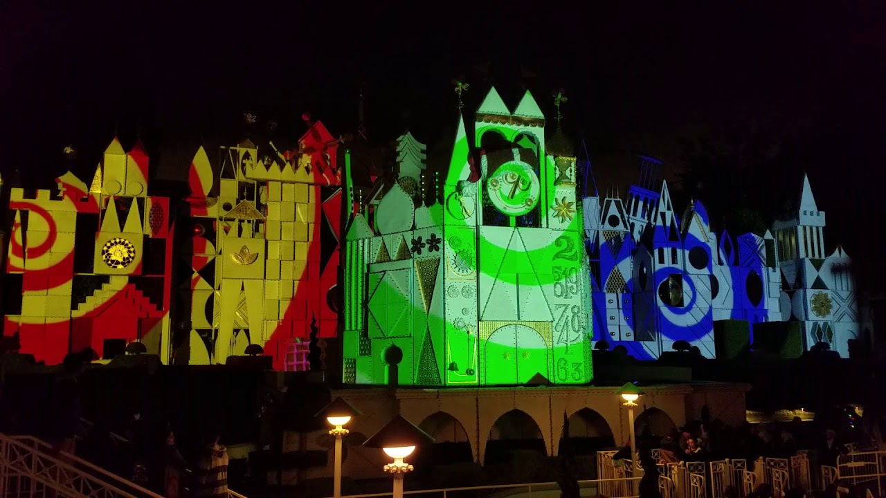 2017 Disneyland Its a Small World Holiday light show