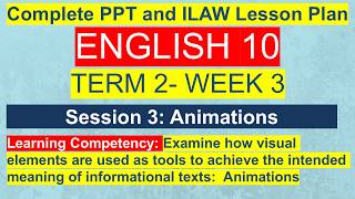 Information English 10 Term 2 Week 3 Session 3 | Animations as Visual Elements in Informational Texts | MATATAG Guide