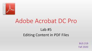 Acrobat Lab 5 Instructions