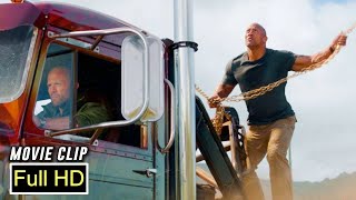 Helicopter vs  Trucks (Hobbs \& Shaw) Scene HD