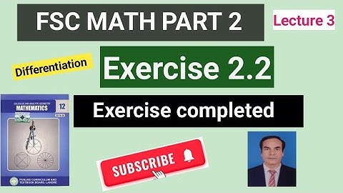 MATH FSc Part 2 | Derivative from First Principles| Complete Exercise 2.2