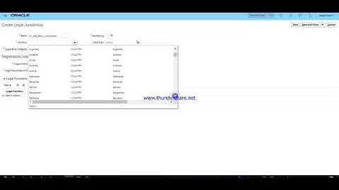 Guide to Oracle Fusion Finance = Create Legal Jurisdiction