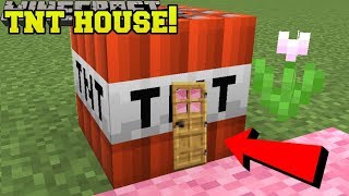 Minecraft: TNT HOUSE BLOCK!!! (SURVIVE INSIDE REAL TNT!) Custom Command
