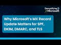 Why Microsoft’s MX Record Update Matters for SPF, DKIM, DMARC, and TLS