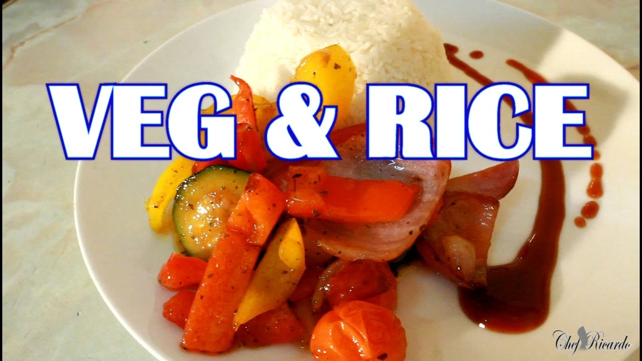 Stir-Fry Vegetable Server With Plain Rice 1 Healthy | Recipes By Chef ...
