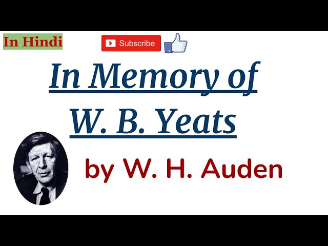 in memory of wb yeats