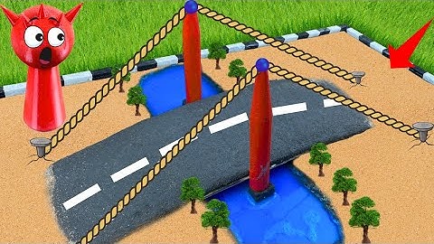 The bridge strong enough? | diy tractor making mini bricks bridge science project