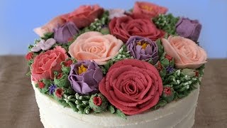 BUTTERCREAM FLOWER CAKE TUTORIAL How To Cook That Ann Reardon