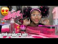 Doing my natural hair with only pink products brat doll style