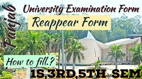 Panjab University Examination Form/ Reappear Form | How to fill | December 2023 exam