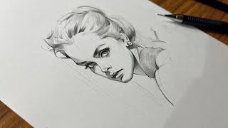 Beautiful female portrait drawing ✨️