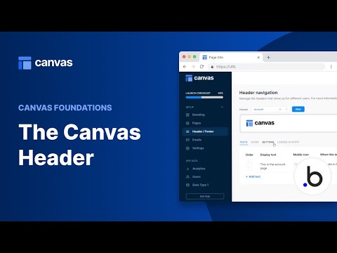 How to setup the Canvas header