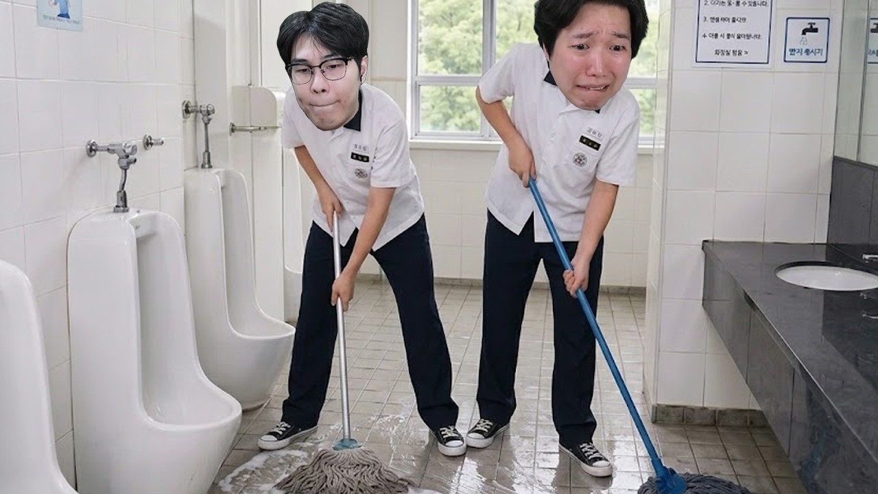 화장실 청소 형제