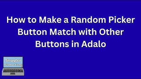 Matching a Random Picker with a Button in Adalo App By Using an Image
