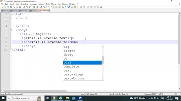 How to use BDO tag for reverse text in html