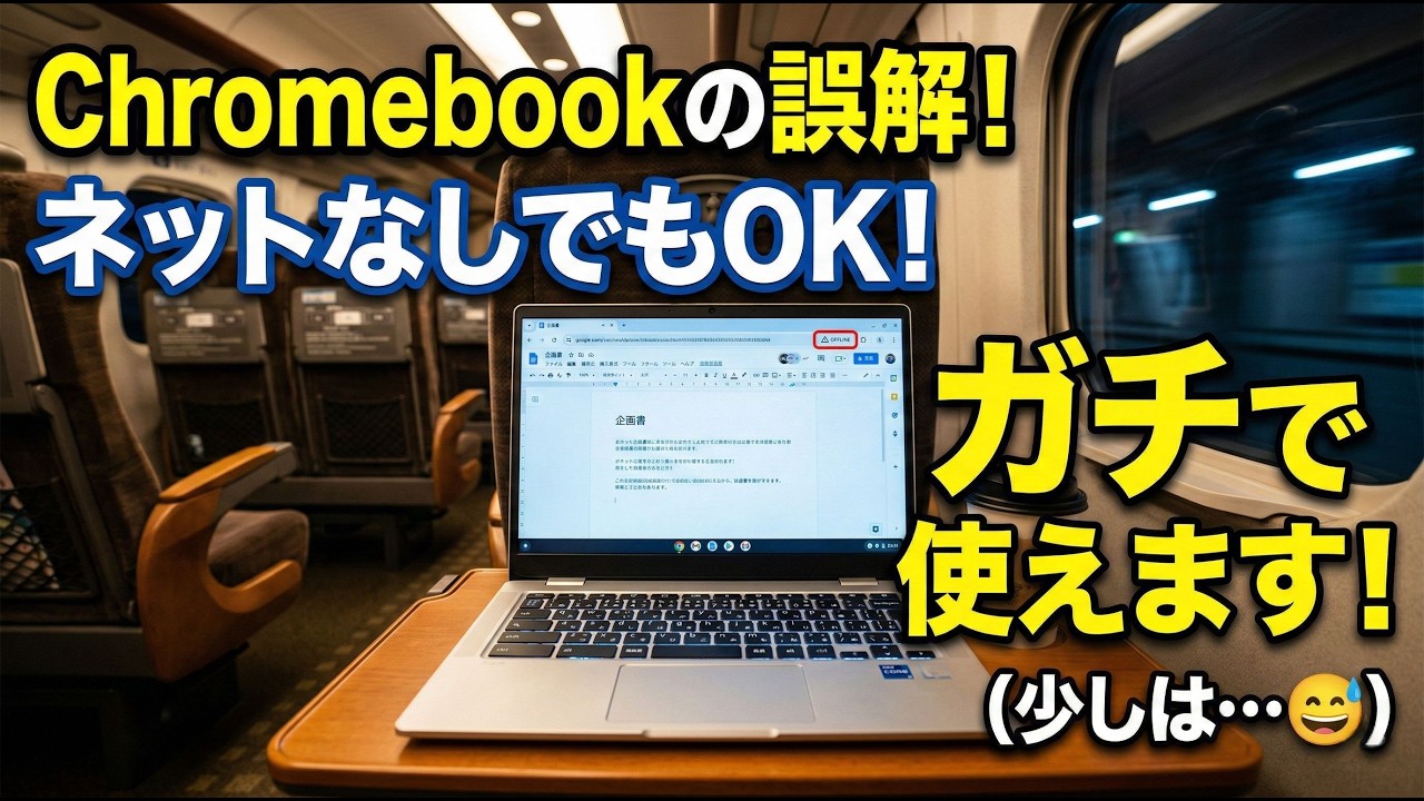 【Chromebookの誤解】ネットがないと何もできないは嘘! 少しはできます😅